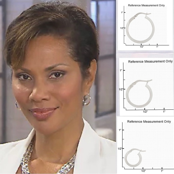 Set of 3 - Ultrafine 950 Polished Silver Hoop Earrings, NIB - Picture 3 of 3